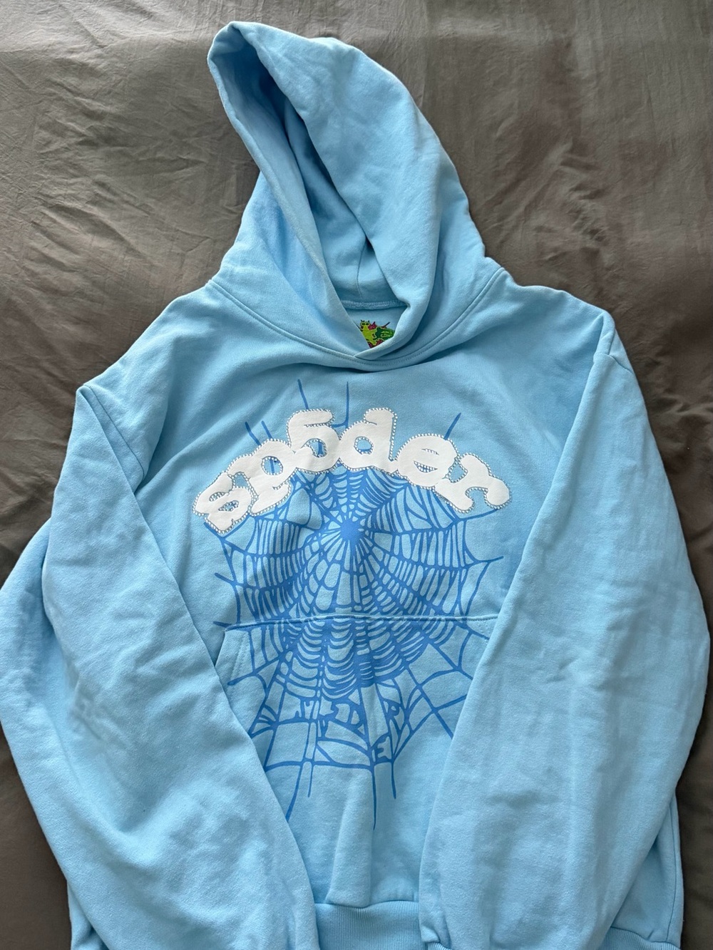 Sp5der hoodie sky blue